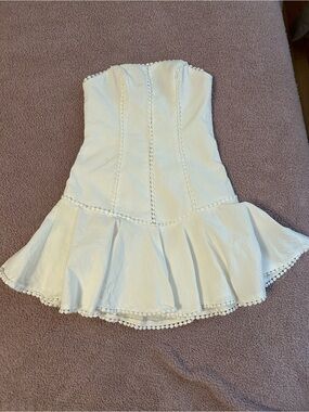 Saints + Secrets White Strapless Mini Dress